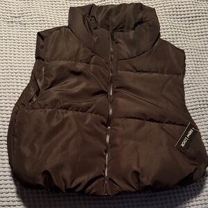 Black Quilted cropped Puffer Vest nwt